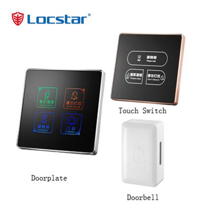 Hotel Electronic Doorplate Wall Touch Switch with doorbell system -LOCSTAR    